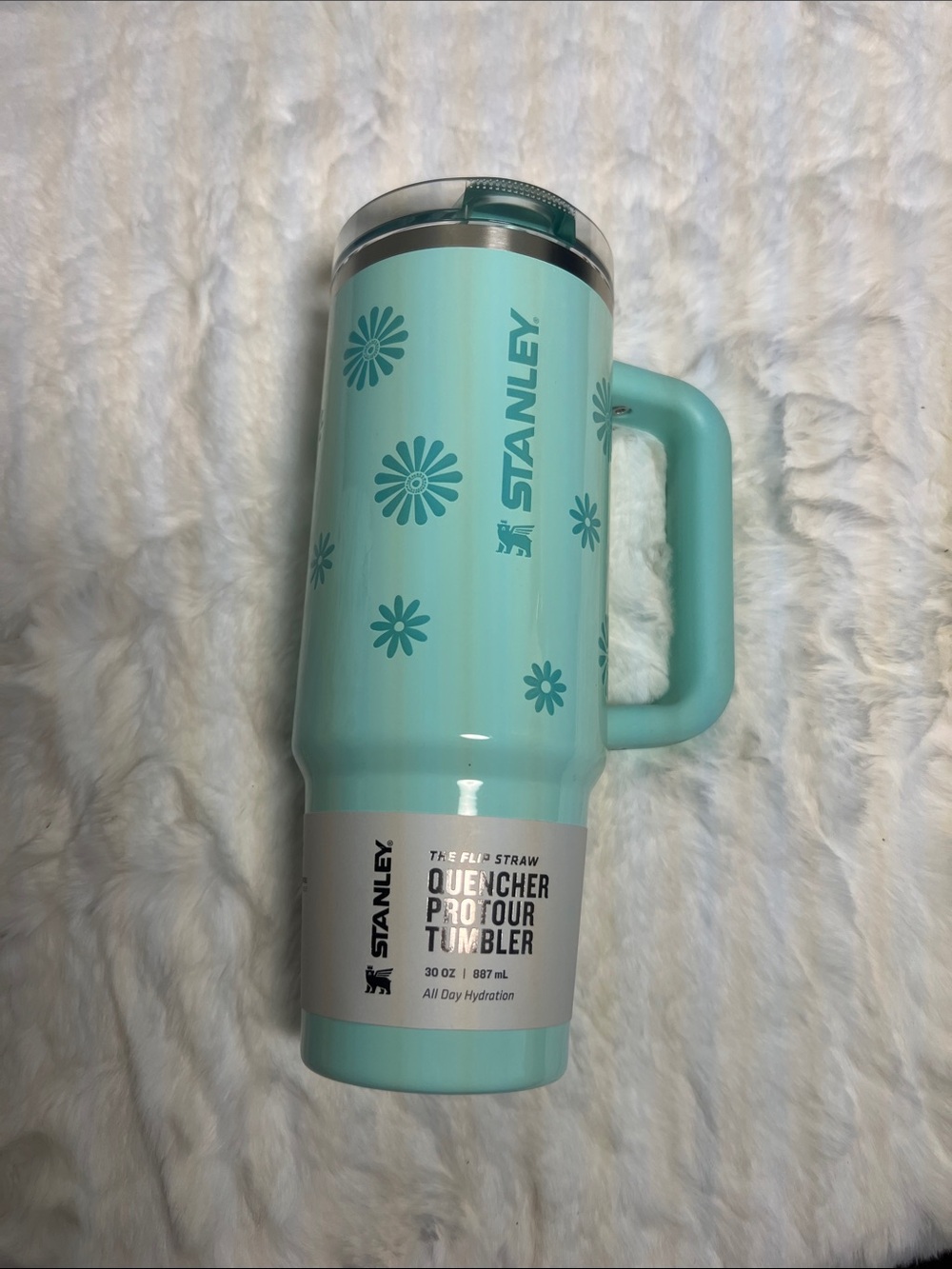 Stanley Aqua Floral Insulated Travel Tumbler with Handle